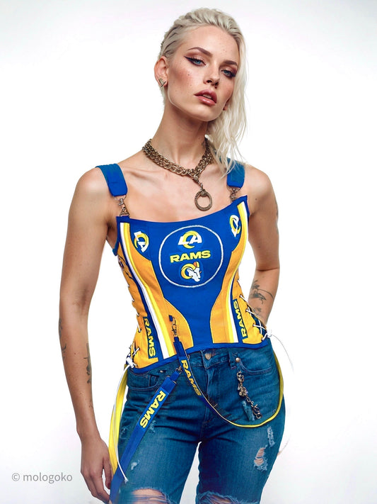 LA RAMS Football Team Corset Bustier Top