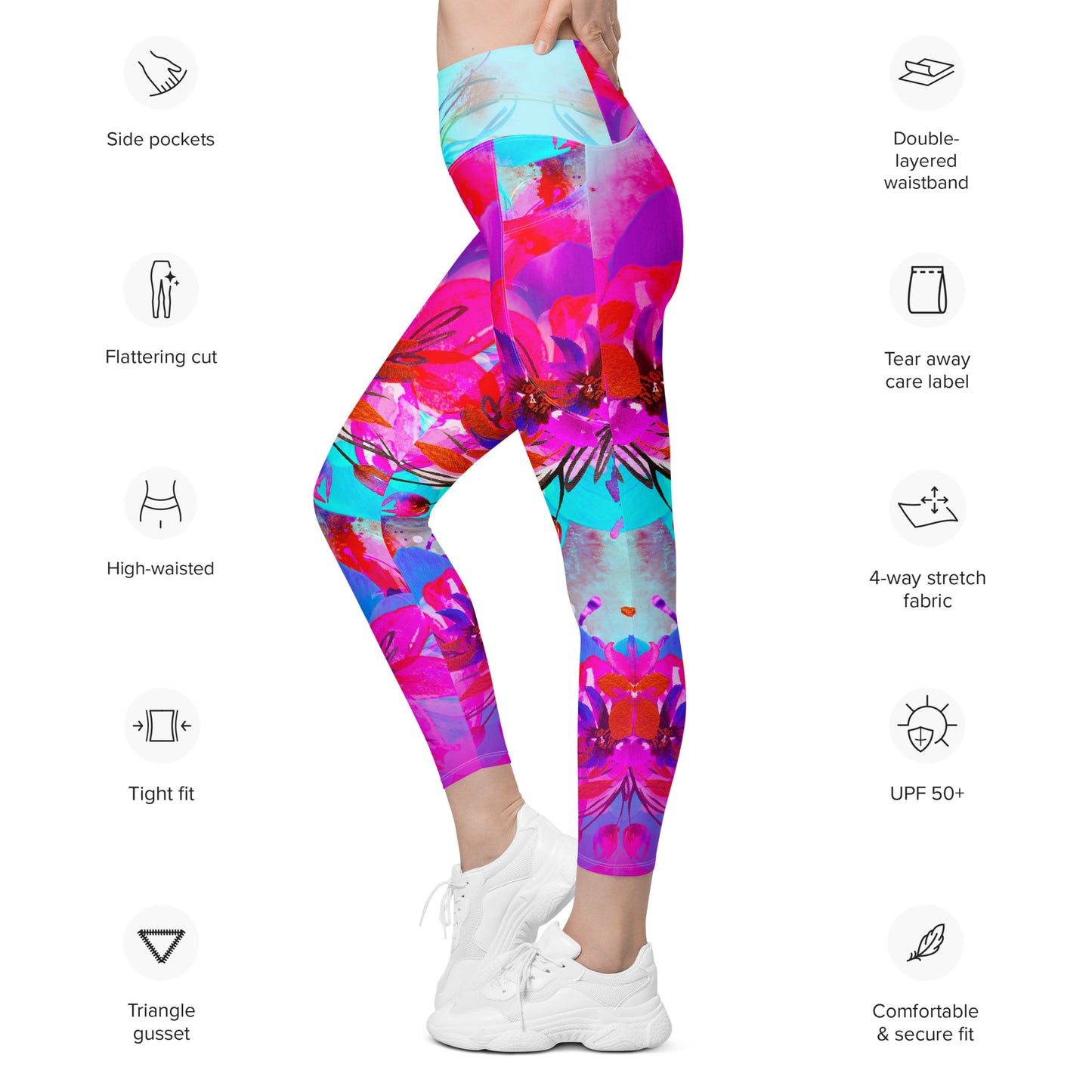 AFA Floral Blossom Yoga Leggings with pockets