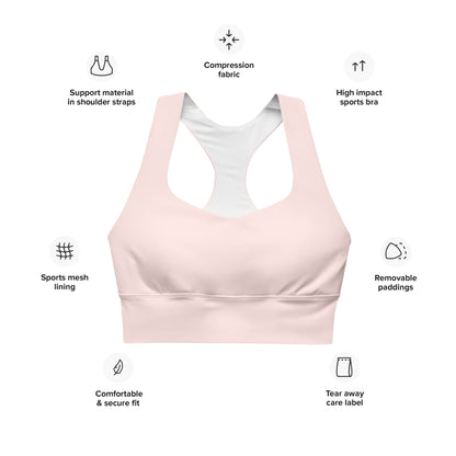 AFA Basics Solid Misty Rose Longline sports bra