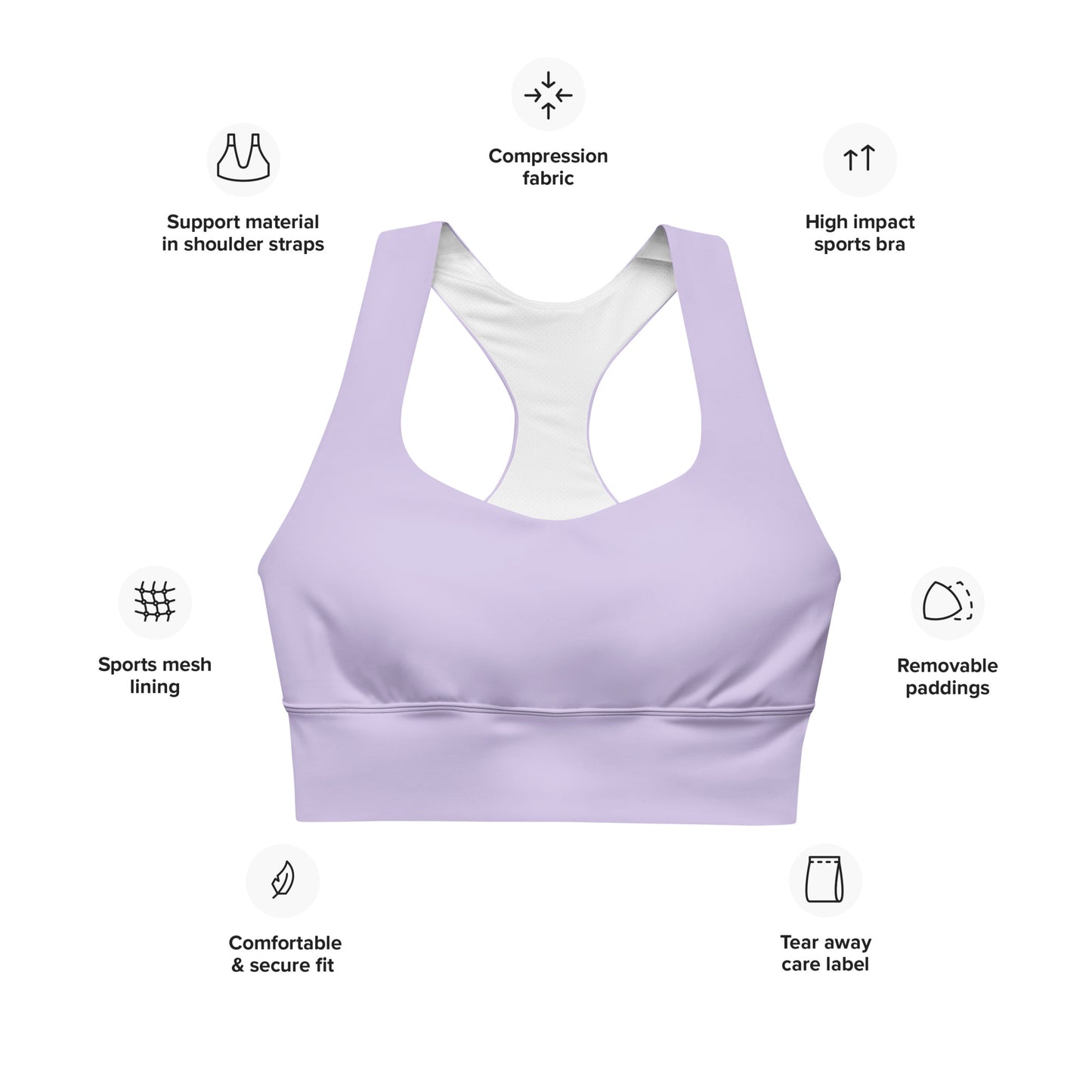 AFA Basics Solid Fog Longline sports bra