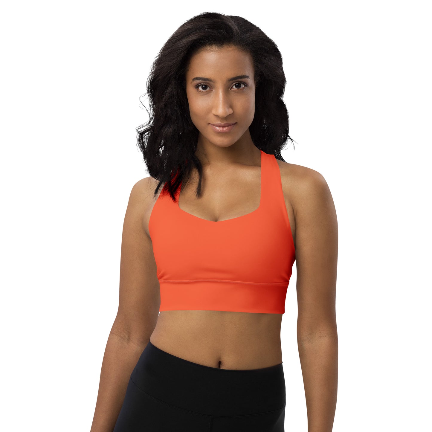 AFA Basics Solid Outrageous Orange Longline sports bra