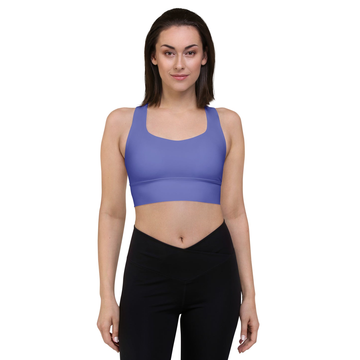 AFA Basics Solid Medium Slate Blue Longline sports bra