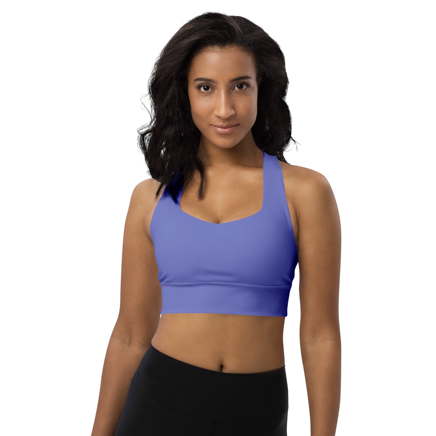 AFA Basics Solid Medium Slate Blue Longline sports bra