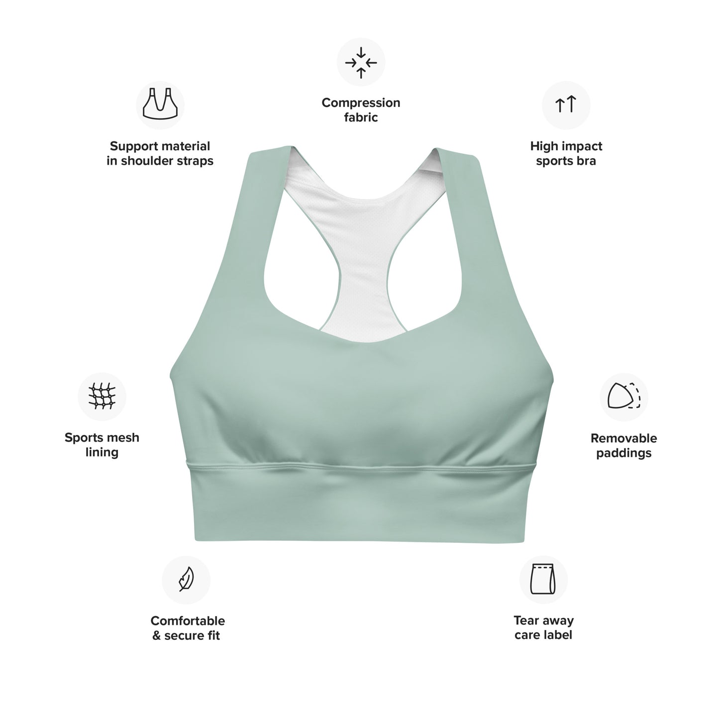 AFA Basics Solid Opal Longline sports bra