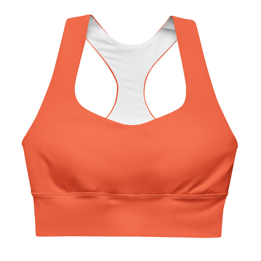 AFA Basics Solid Outrageous Orange Longline sports bra