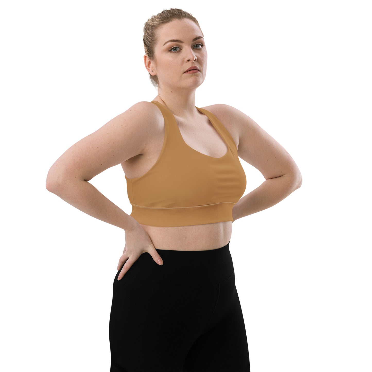 AFA Basics Solid Neutral Nude Longline sports bra