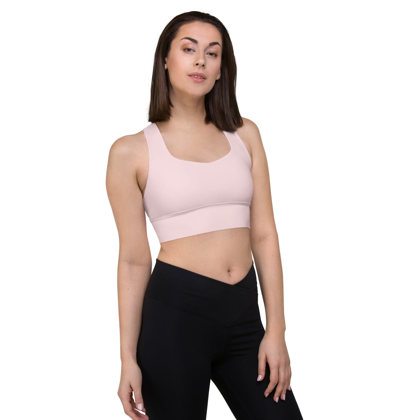 AFA Basics Solid Pale Pink Longline sports bra