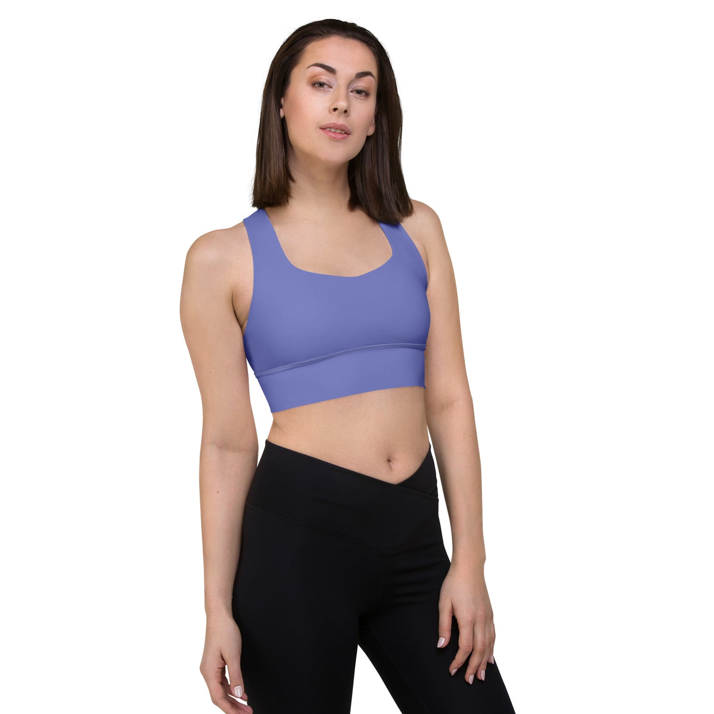 AFA Basics Solid Medium Slate Blue Longline sports bra