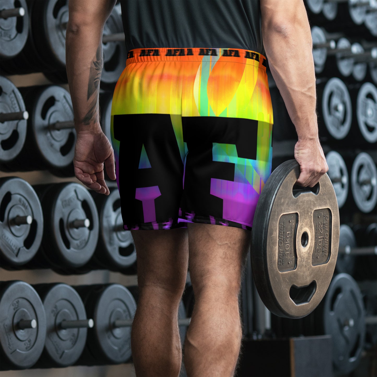 AFA Typography Men's Rainbow Recycled Athletic Shorts