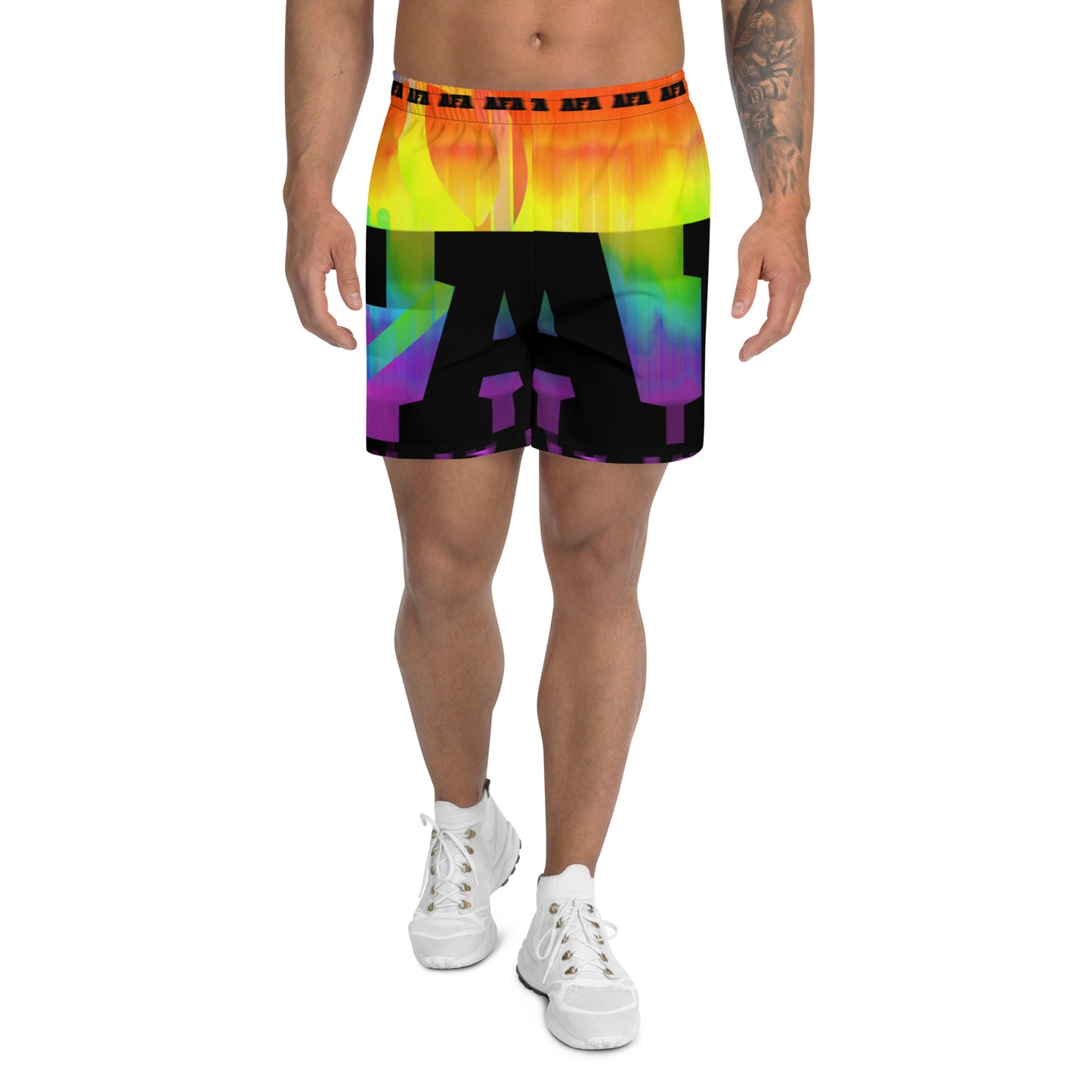 AFA Typography Men's Rainbow Recycled Athletic Shorts