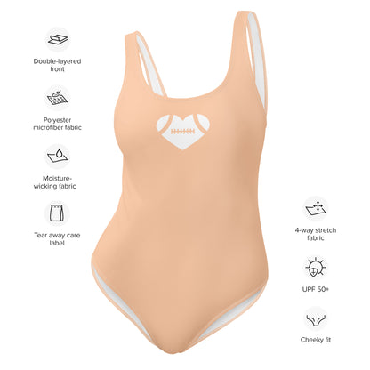 AFA Basics Solid Color Neutral Peach One-Piece Swimsuit