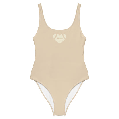 AFA Basics Solid Color Neutral Champagne One-Piece Swimsuit