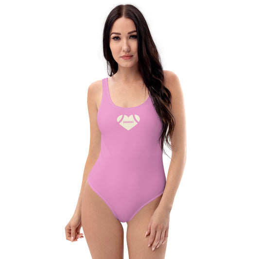 AFA Basics Solid Color Lavender Rose One-Piece Swimsuit