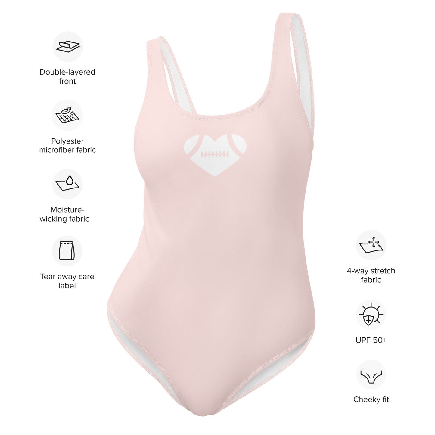 AFA Basics Solid Color Misty Rose One-Piece Swimsuit