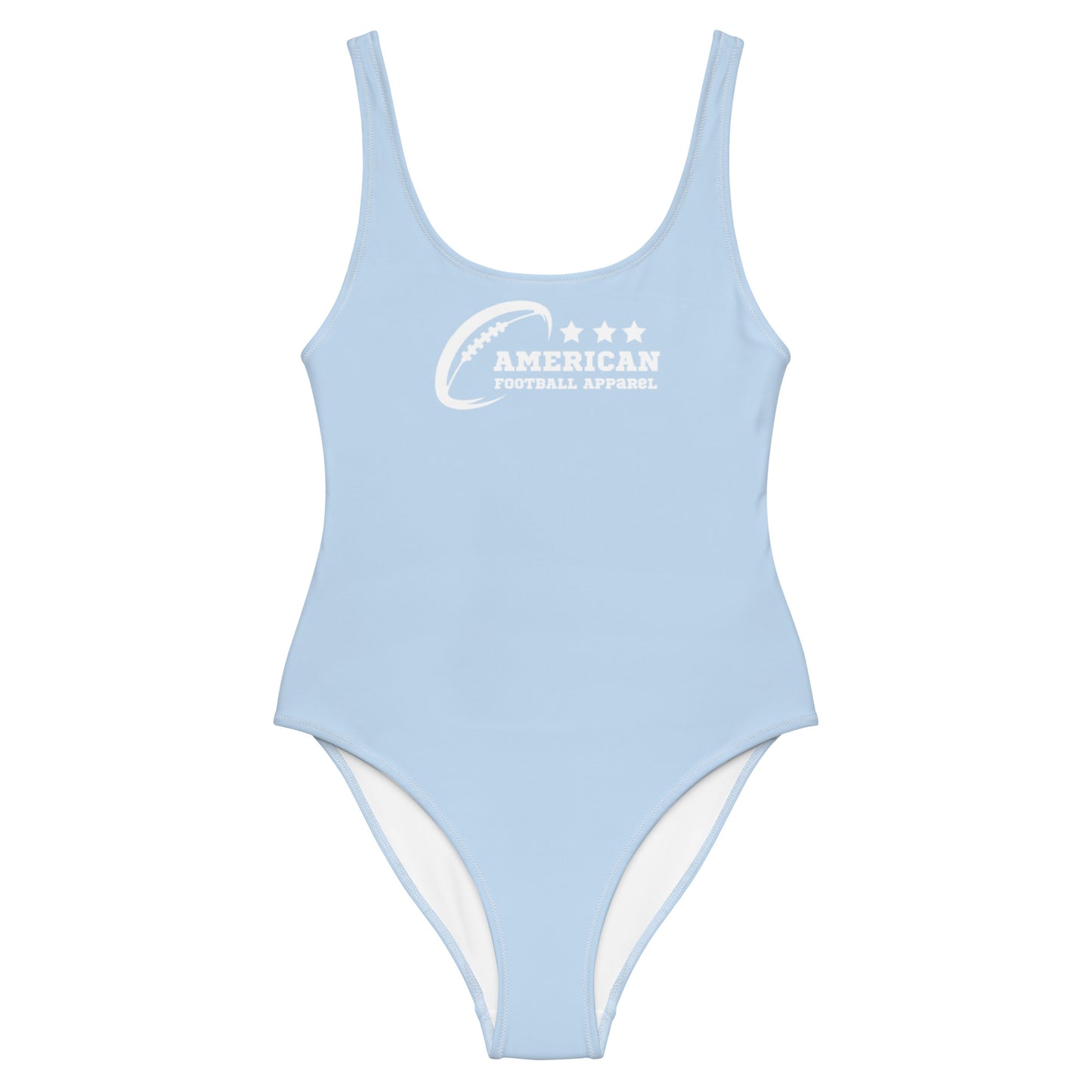AFA Logo Basics Solid Color Pattens Blue One-Piece Swimsuit