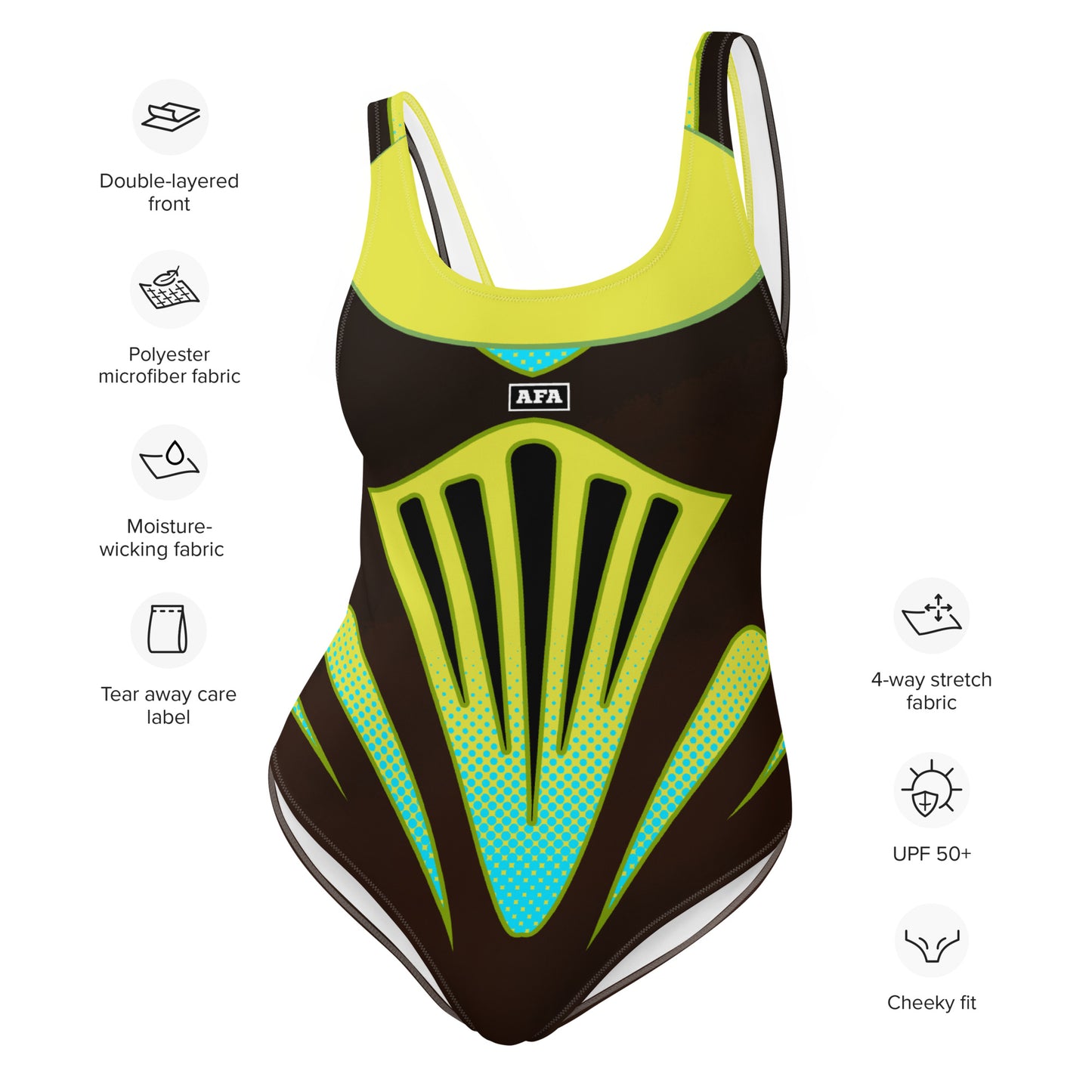 AFA The Eye Of the Tiger Neon Green One-Piece Swimsuit