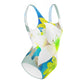 AFA Painting White Lily Flower One-Piece Swimsuit