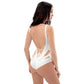 Beach Wedding Romantic White Lace Faux Corset One-Piece Swimsuit