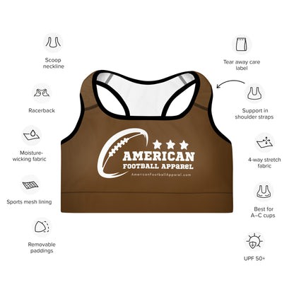 AFA Basics Neutral Brown Padded Sports Bra