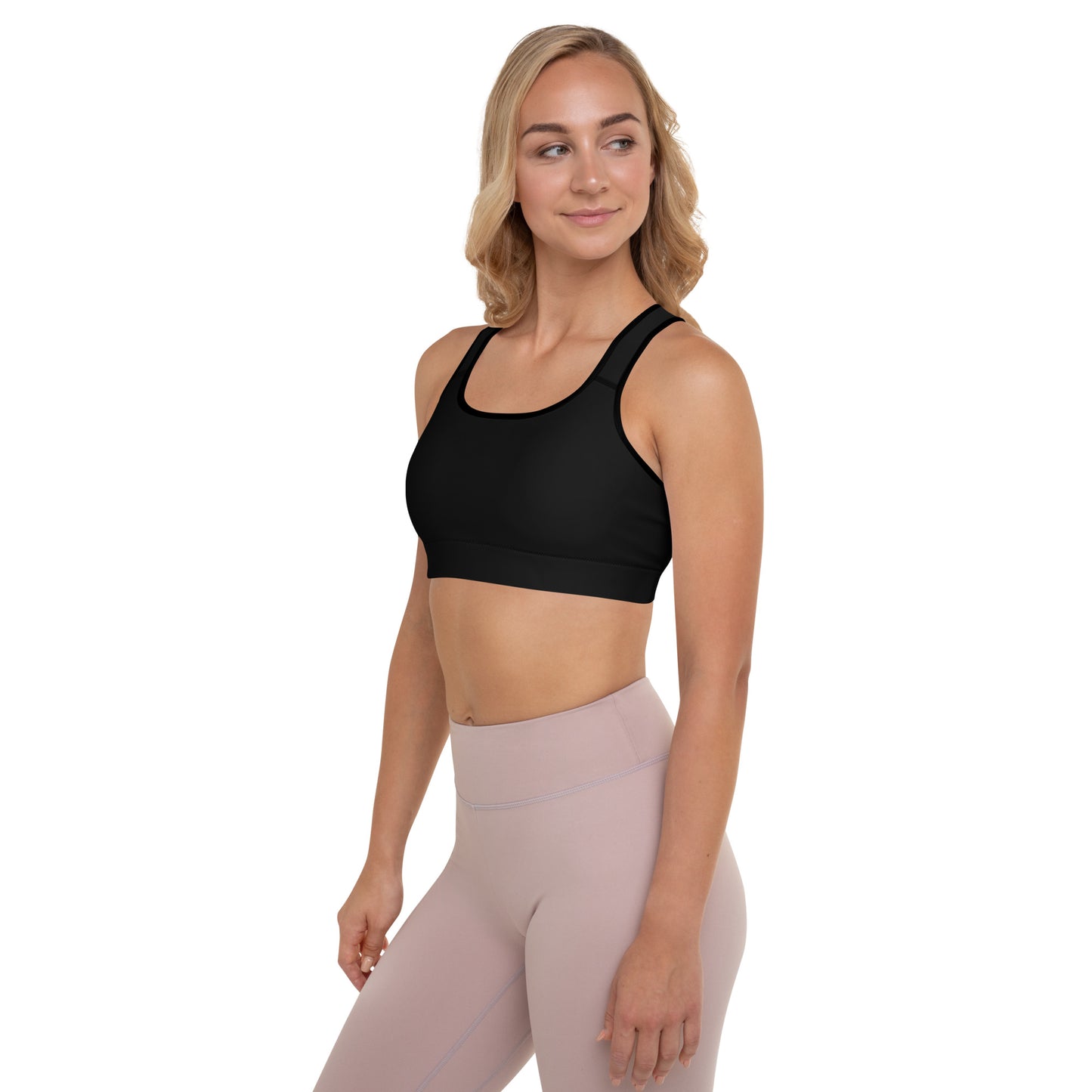 AFA Basics Solid Black Padded Sports Bra