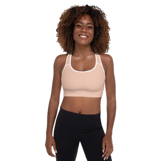 Zinnwaldite Basics Neutral Solid Padded Sports Bra