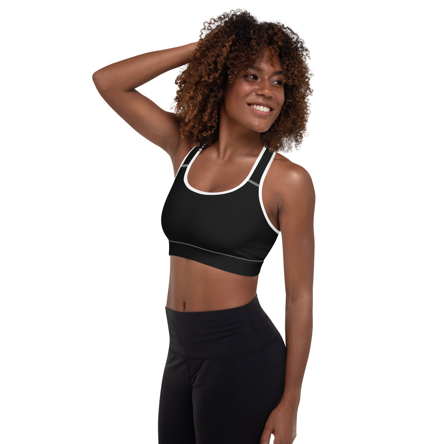 AFA Basics Solid Black Padded Sports Bra