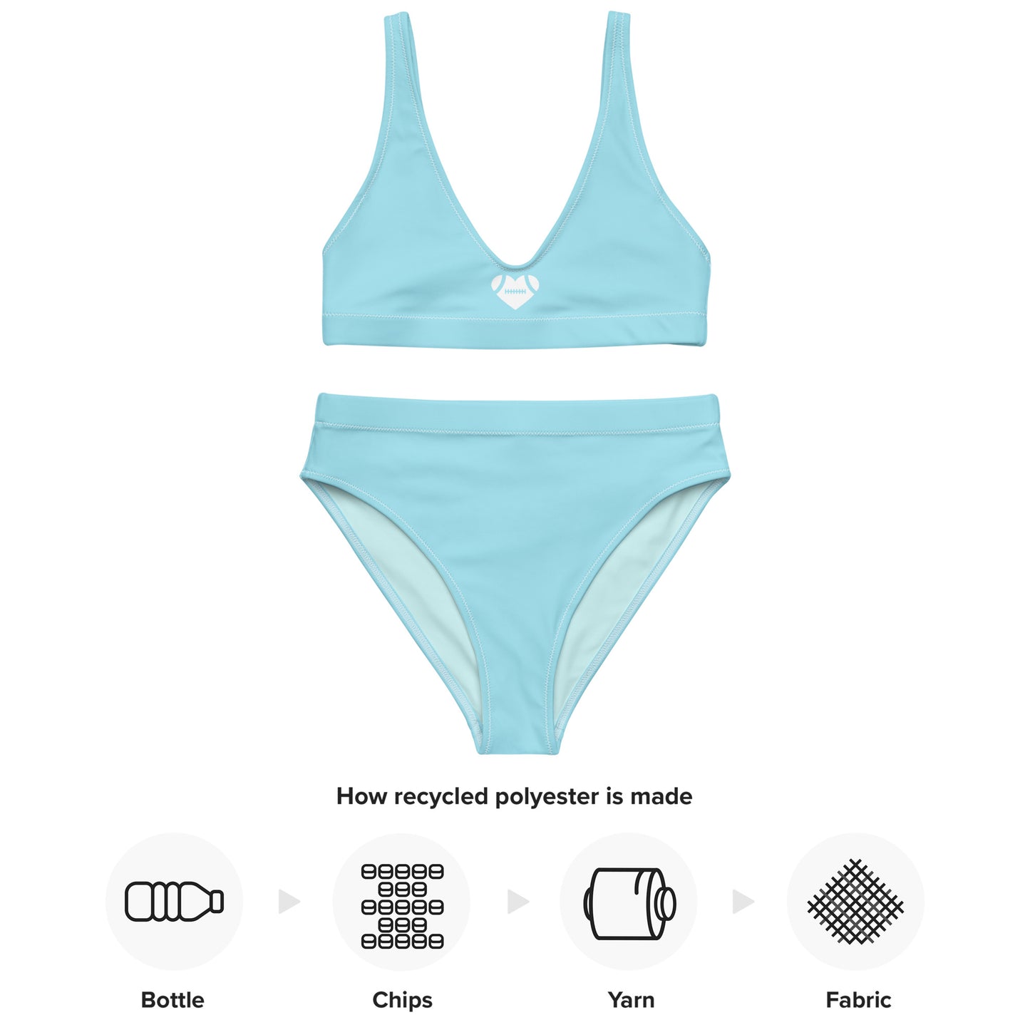 AFA Basics Solid Blizzard Blue Recycled High-waisted Bikini