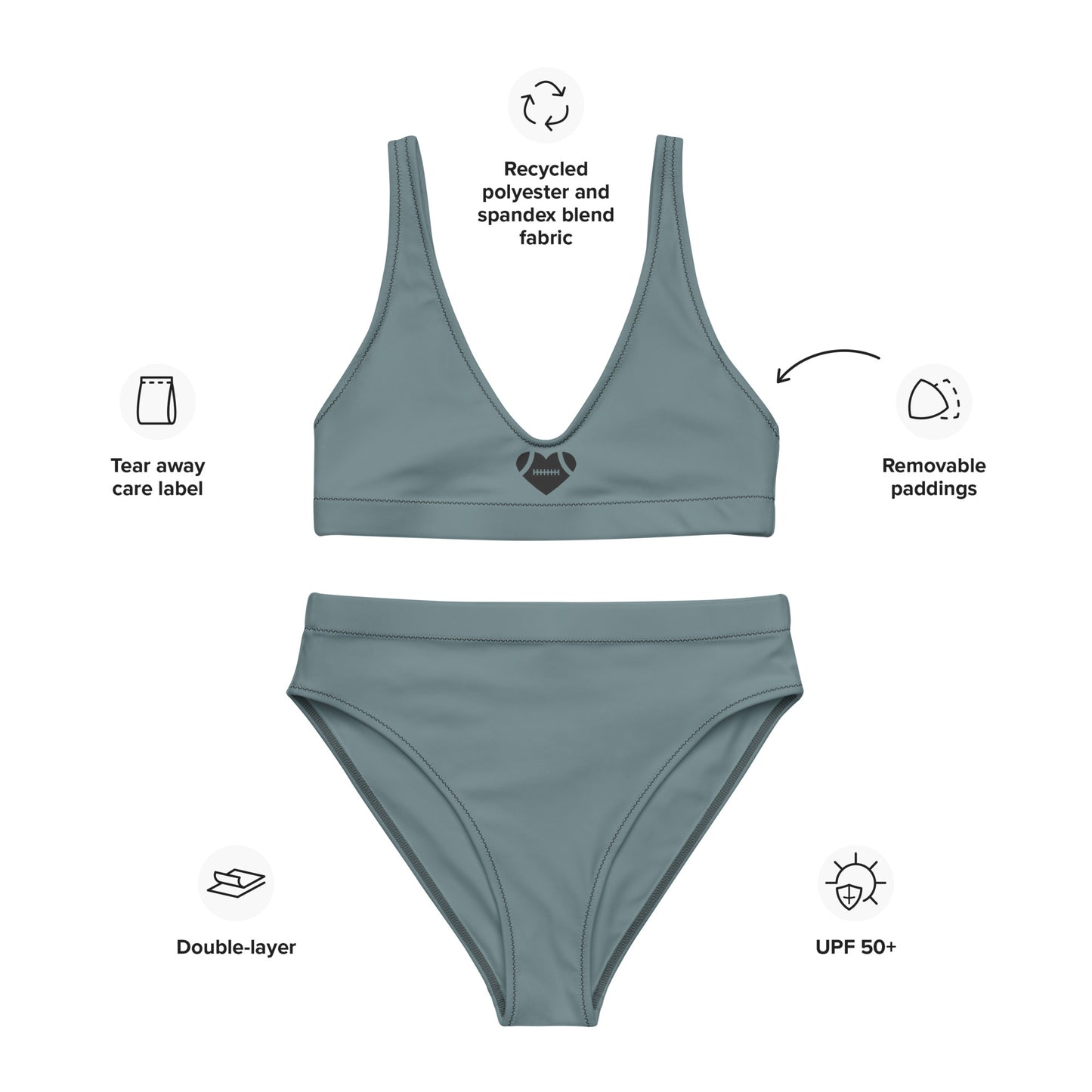AFA Basics Gothic Recycled High-waisted Bikini