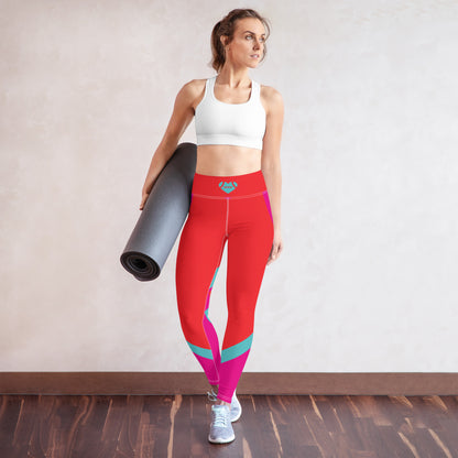 AFA Big Heart Red Yoga Leggings