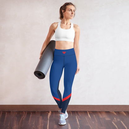 AFA Big Heart Navy Yoga Leggings