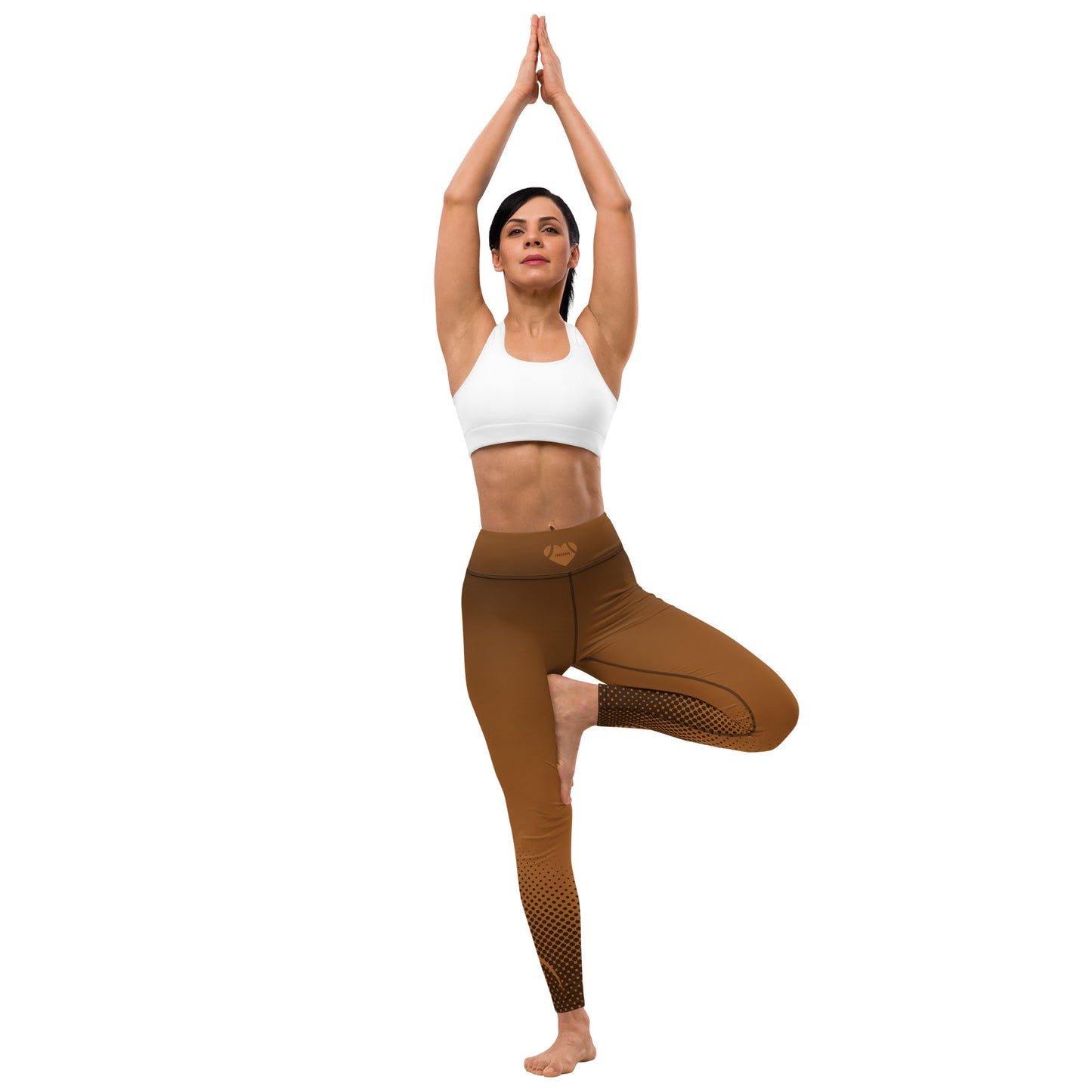 AFA Diamond Heart Rich Gold Neutrals Yoga Leggings