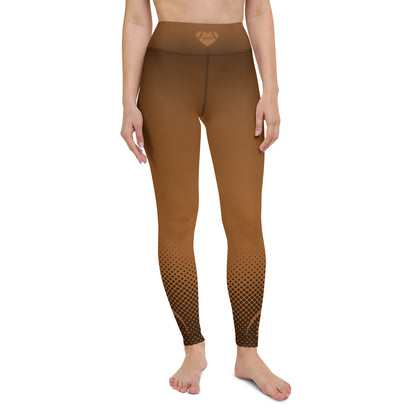 AFA Diamond Heart Rich Gold Neutrals Yoga Leggings