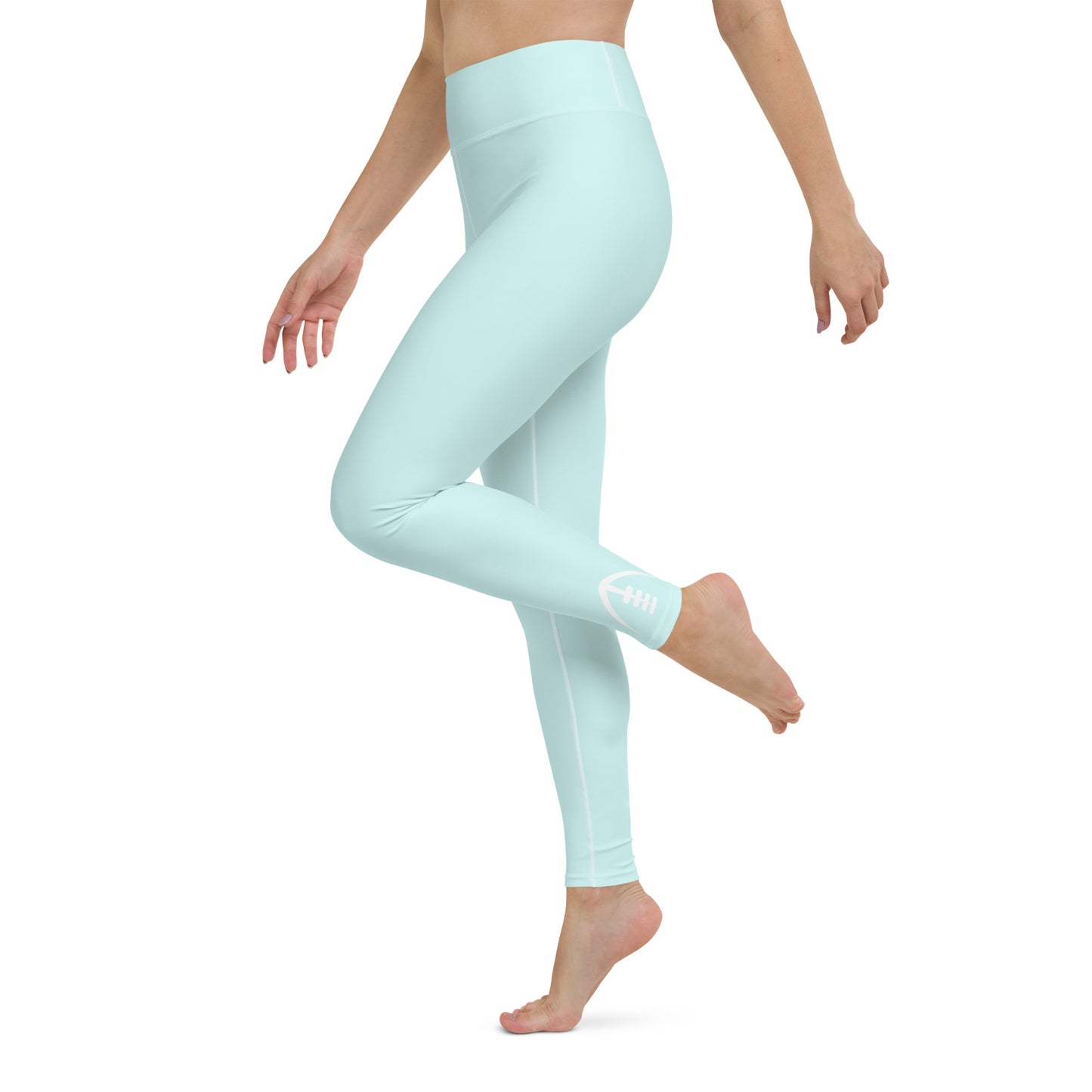 AFA Basics Light Cyan Solid Yoga Leggings