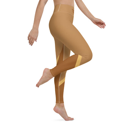 AFA Big Heart Rich Gold Abstract Yoga Leggings