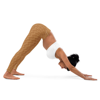 AFA Rich Gold  Repeat Pattern Yoga Leggings