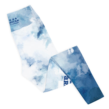 AFA Light Blue Tie Dye Typography Yoga Leggings