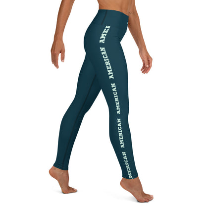 AFA Blue Whale Typography Sealife Football Yoga Leggings