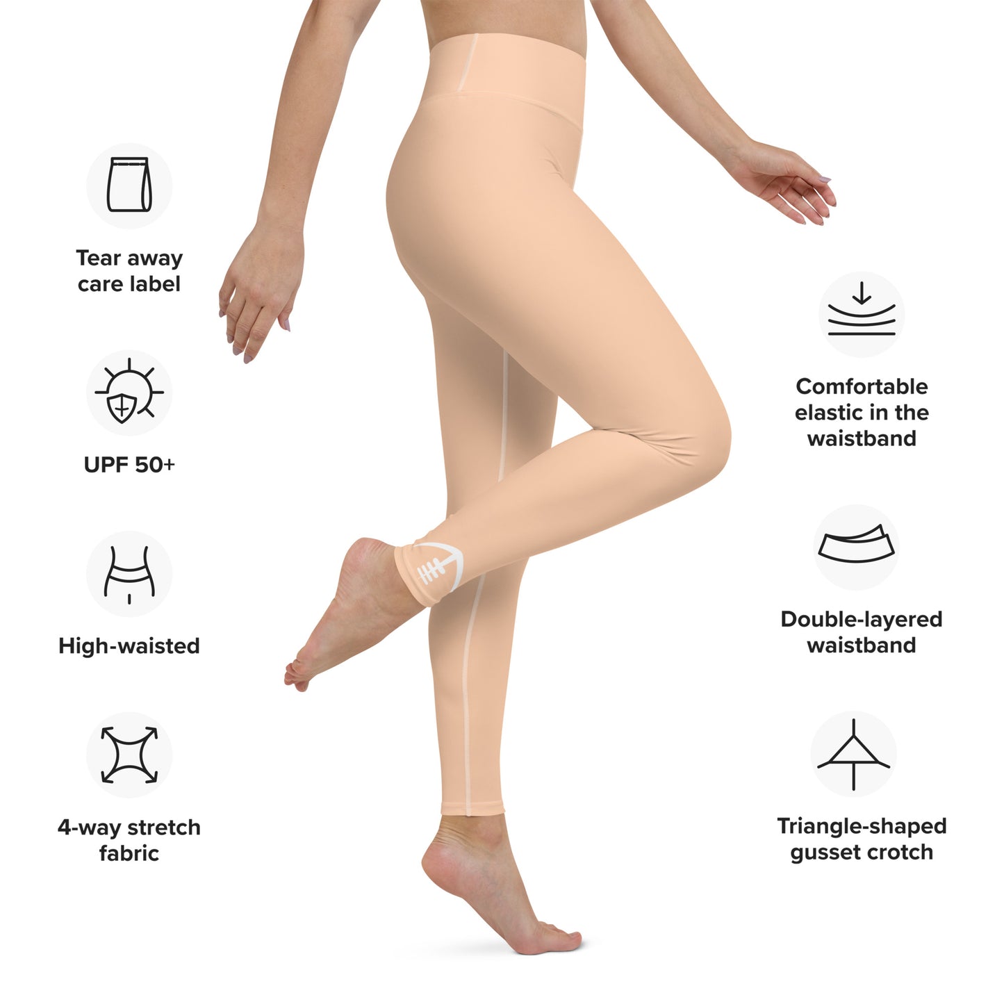 AFA Basics Peach Neutrals Solid Yoga Leggings