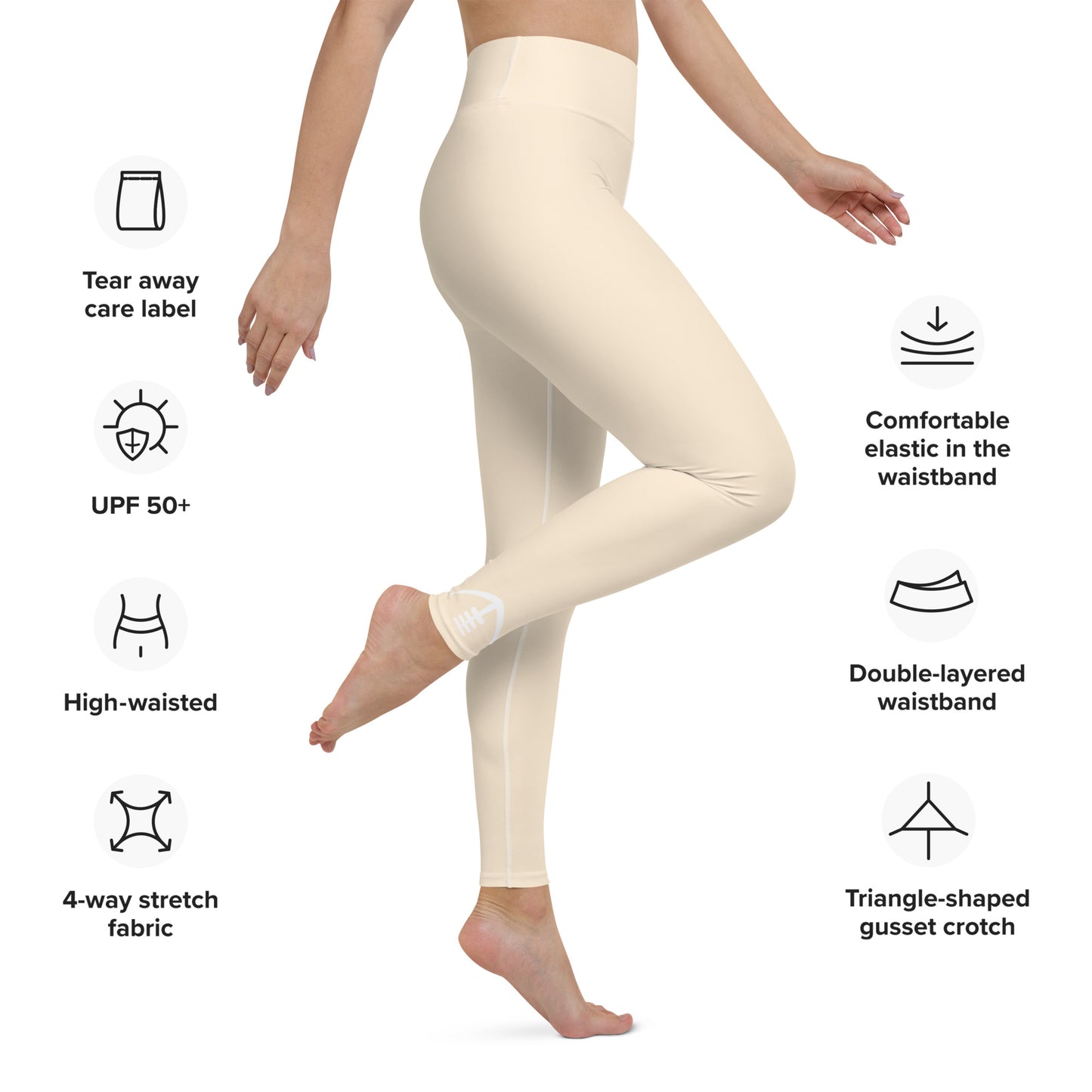 AFA Basics Papaya Whip Neutrals Solid Yoga Leggings
