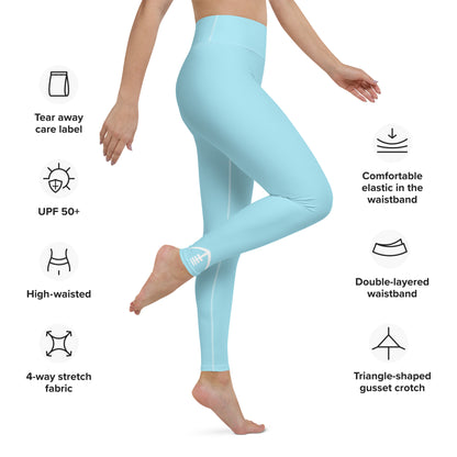 AFA Basics Blizzard Blue Solid Yoga Leggings