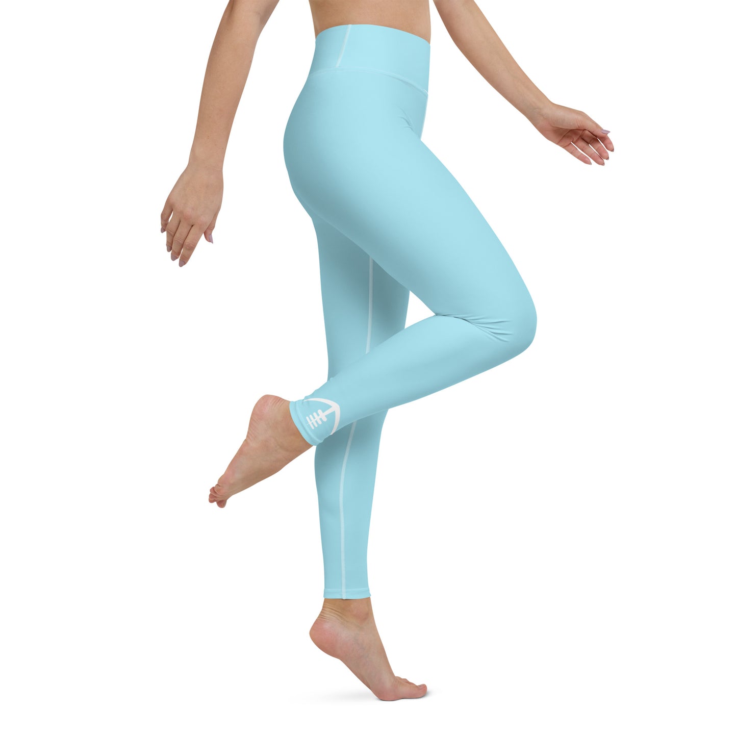 AFA Basics Blizzard Blue Solid Yoga Leggings