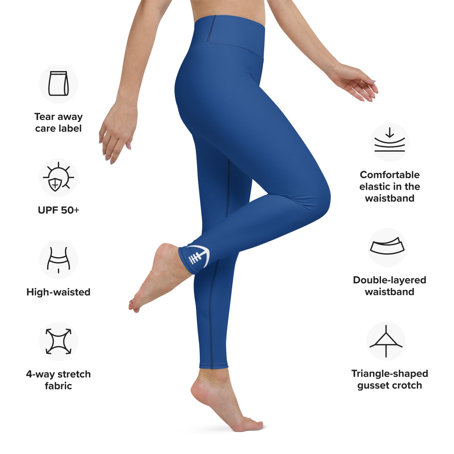 AFA Basics Dark Cerulean Solid Yoga Leggings