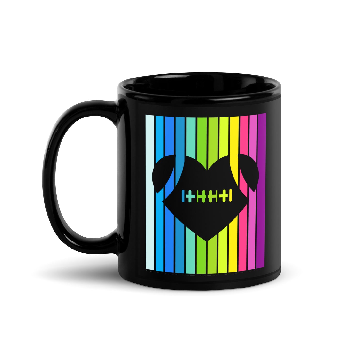 AFA PRIDE Rainbow Heart We Are United Black Glossy Mug