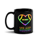 AFA PRIDE Rainbow Heart We Are United Hallow Black Glossy Mug