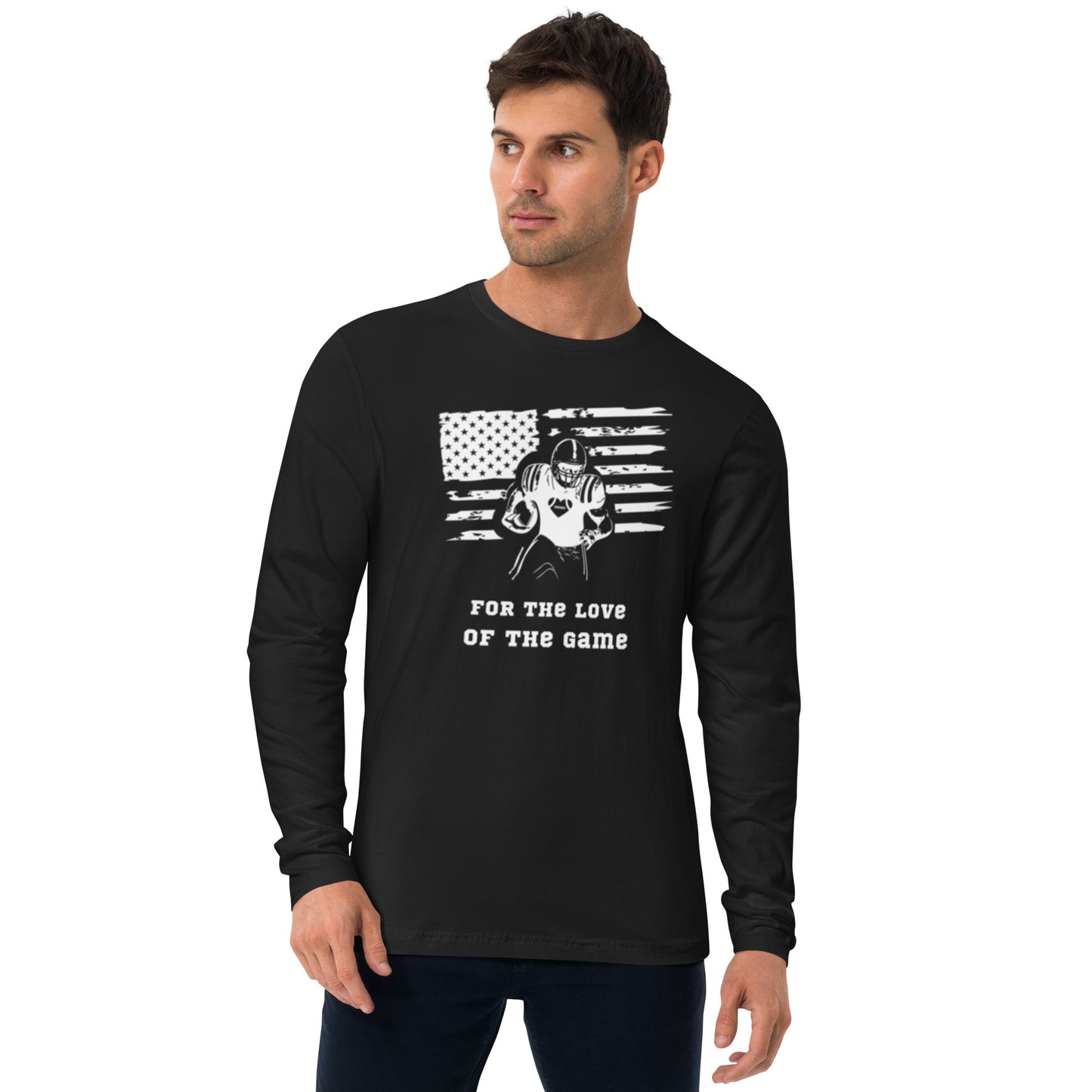 AFA American Football For The Love Of The game Men’s Long Sleeve Fitted Crew Neck Top