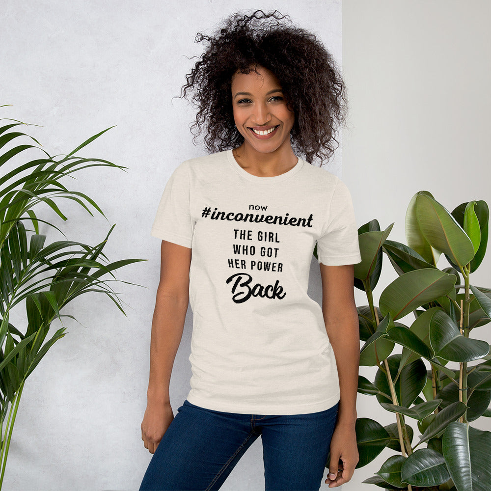 INCONVENIENT, The Girl Who Got Her POWER BACK, Boss Babe, T-Shirt Sarcasm, Woman's Impowering, Women's Racerback Tshirt