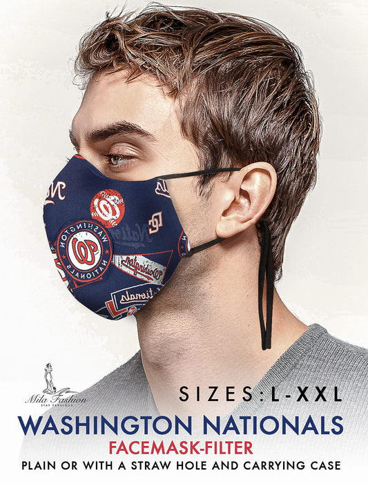 WASHINGTON NATIONALS TEAM: EXTRA LARGE Facemask Filter + Lanyard